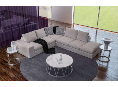 White Corner sofa Upholstery Corner suite Luxury L-shape Sofas Modern Design