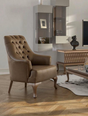 Brown Chesterfield Single Seater Living room furniture Modern Luxury Armchair