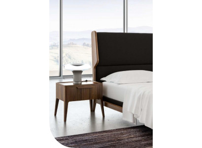 Bedroom -Bedside table with storage space in modern style wooden furniture luxury