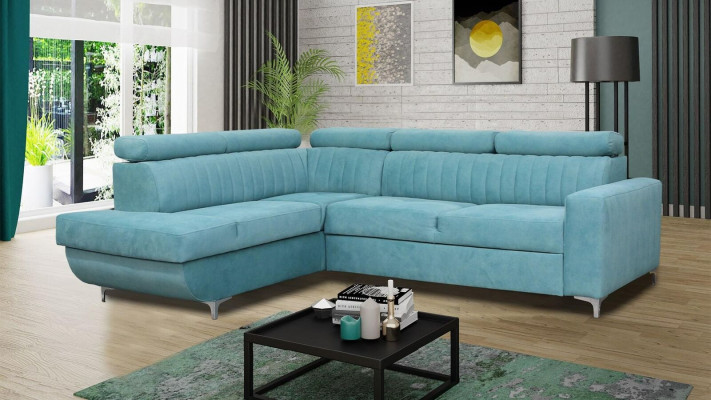 Blue e Couch Living landscape Fabric Corner Sofa Design Textile Sofa L-shape Furniture