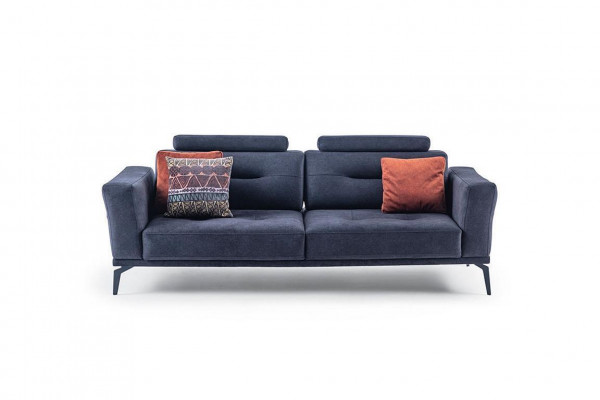 3-Seater Gray Modern Design Luxury Fabric Sofa Living room Three Seater Sofa