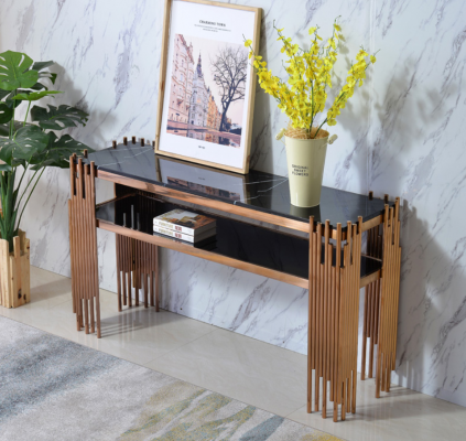 Designer Console table Wood Table Console Console tables Gold-Black