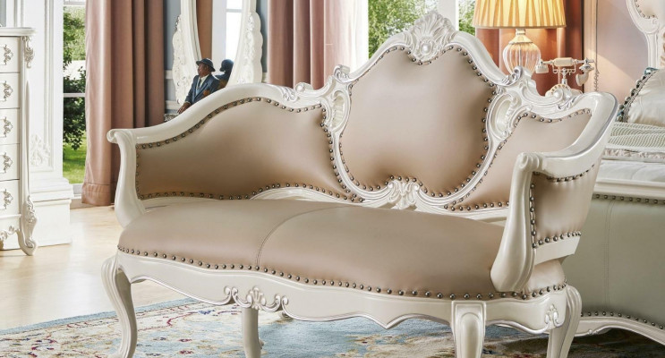 Upholstered bench solid wood bench bench seat seating furniture designer leather bench baroque