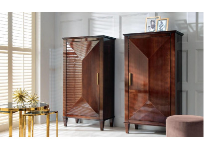 Wardrobe Classic Furniture Luxury Cabinets Wood Living room Brown tall cabinet