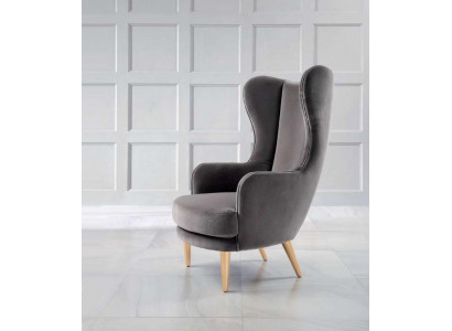 Wing Chair Armchair Club Chair Cocktail Chair Luxury Seater Gray Seat Living room