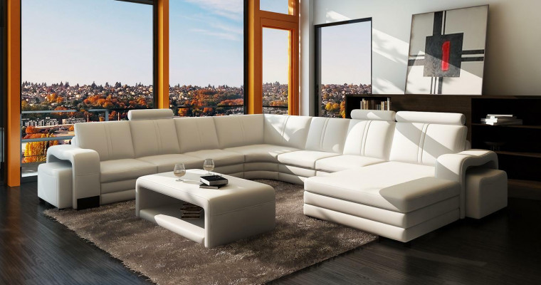 XXL Multifunction s Leather Couch Couch Big Sofa Upholstery Decor Corner sofa Modern