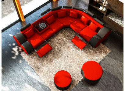 XXL Multifunction s Leather Couch Couch Big Sofa Upholstery Corner sofa Decor Modern