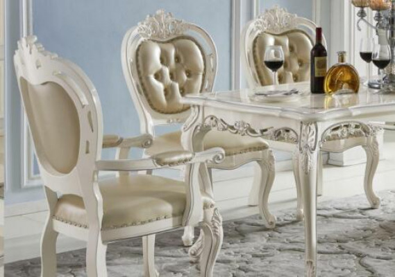 Classic dining set, armchair, furniture table, 5 pieces. Dining room Baroque Solid wood