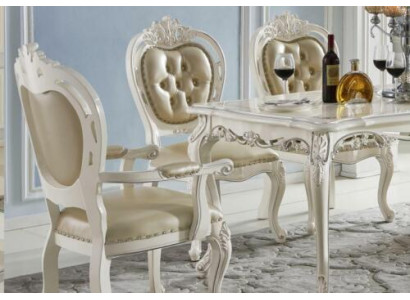 Classic dining set, armchair, furniture table, 5 pieces. Dining room Baroque Solid wood