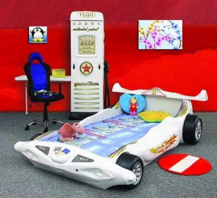 Bed with Mattress Childrens bed CAR BED Childrens room COLOR SELECTION RACING CAR