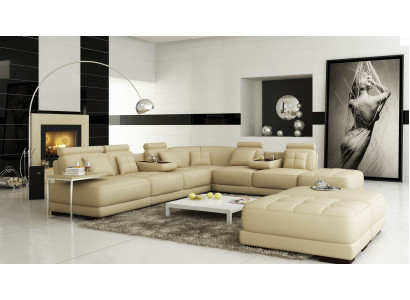 Big Sofa Leather Sofa Couch Living landscape L-shape Upholstery Suite Corner sofa