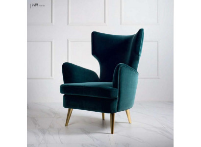 Wing Chair Armchair Club Chair Cocktail Chair Luxury Seater Seat Living room Green