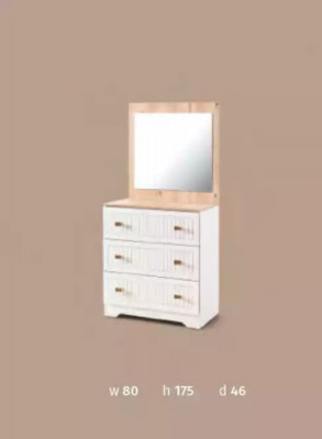 Chest of drawers with Mirror Console Table Furniture White modern in the Bedroom