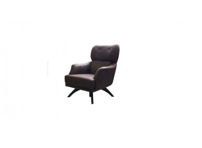 Wing Chair Single Seater Armchair Cocktail Chair Fabric Brown Modern Seater