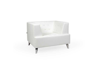 White Armchair TV Chair Lounge Single Seater Living Room Club Relax Chair