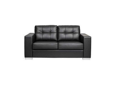 Black Living room 2-Seater Luxury Leather Relax Couch Modern Design