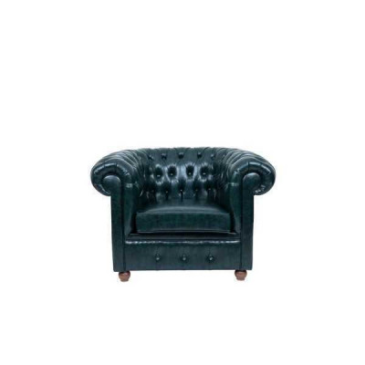 Chesterfield Dark Green Armchair Lounge Living room TV Single Seater