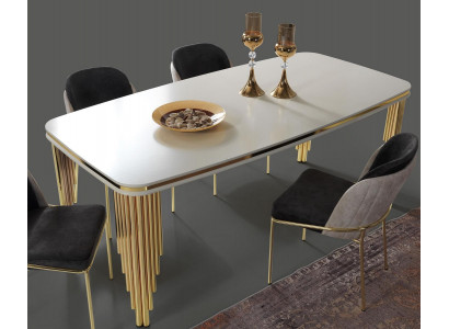 Dining table Dining room table Dining room furniture Table Wood Gold White