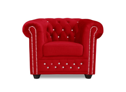 Armchair Design Upholstery Modern Textile Fabric Red Television 1 Seater Chesterfield new