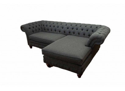 Chesterfield Corner sofa L-shape Fabric Design Couch Seat Sofa Textile Corner new