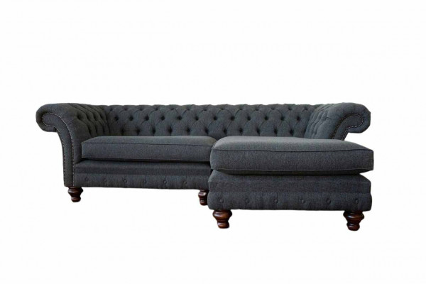 Chesterfield Corner sofa L-shape Fabric Design Couch Seat Sofa Textile Corner new