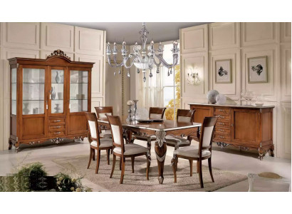 Dining table 6x Chairs Dining room Dining set Classic r Sideboard 9-piece set