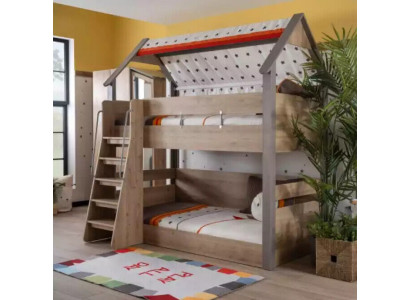 Bunk bed Kinderbtt Bed Bed Frame Childrens room Wood Brown Design