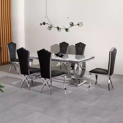 Designer Rectangular Dining table Dining room Furniture Luxury stainless steel tables