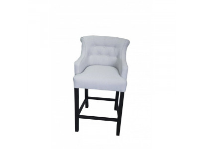 Gray Chesterfield Bar Stool Luxurious Armchair Textile Single Seater