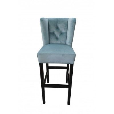 Blue Bar Stool Set of 2 Fabric Bar Chairs Bar Stool Counter Chair Chesterfield Chairs