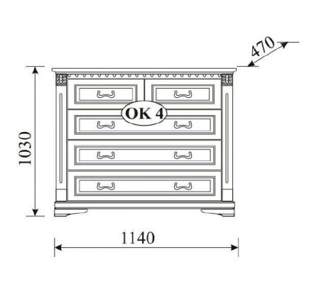 Classic Chest of drawers Chests of drawers Wardrobe Sideboard Solid Furniture Colonial new OK4