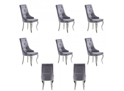 6x Chair Chesterfield Designer Upholstery Chairs Seat Textile Suite new