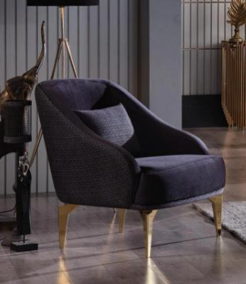 Armchair Living room Modern Desiger new Furniture Black Seat Upholstery Fabric