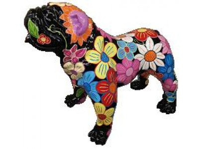 Abstract Dog Decoration Colorful Figure Sculpture Statues Flowers Statue Figures