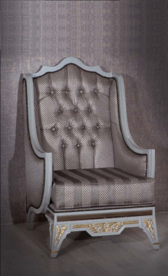 Klassish Armchair Luxury Designer Gray Textile 1 Seater Upholstery Single Seater Furniture new