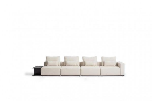 White Five Seater Living room Couch Textile Furniture Modern Sofas Design