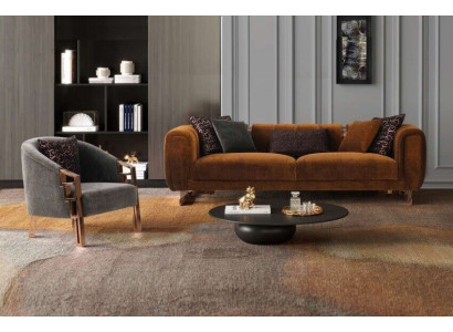 Couch set three-seater armchair brown fabric sofa set complete e sofa