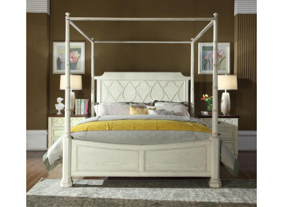 Bed 2x Bedside table 3-piece Bedroom Set Modern Luxury Bedroom Four Poster Bed