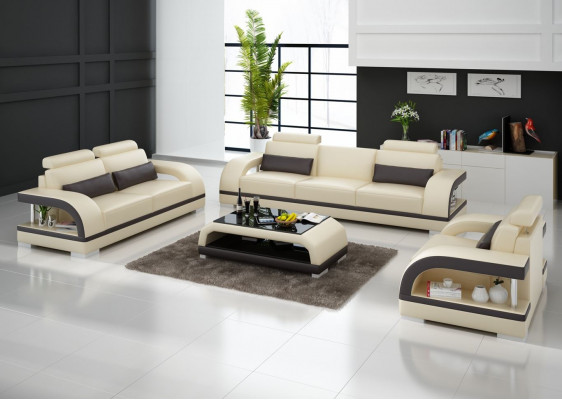 Leather Sofa Couch Sofa Sets 3+1+1 Seater Suite Design Modern Sofa