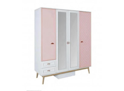 Wardrobe Modern Wood Wooden Cabinet Youth Room Shelf Wardrobe Girls Pink