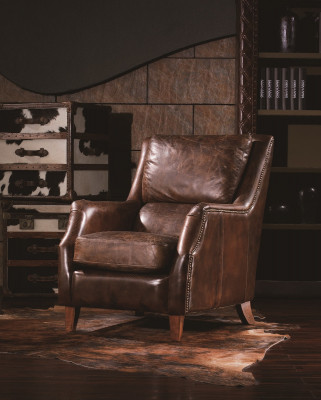 Wing chair Armchair Living room armchair Upholstered armchair Vintage Genuine leather