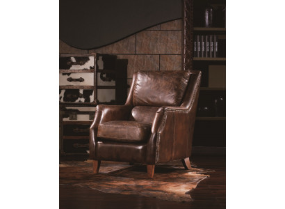 Wing chair Armchair Living room armchair Upholstered armchair Vintage Genuine leather