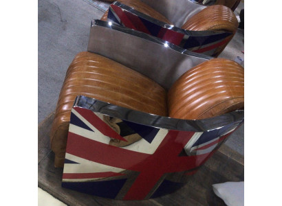 Genuine leather vintage leather chair design chair Rocket Union Jack Vintage Cigar