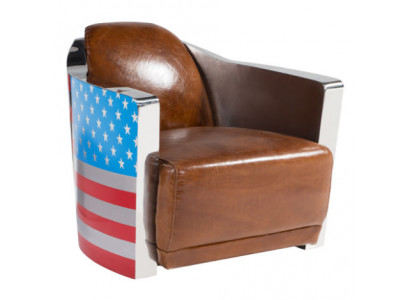 Genuine leather vintage leather chair design chair Rocket Union Jack Vintage