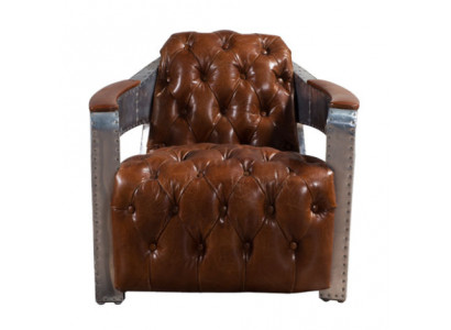 Armchair Aviator Chesterfield Shabby Vintage Chair Leather Armchair Club Lounge Design