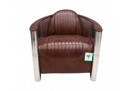 Leather armchair Aviator club chair Art Deco cocktail chair TV chair