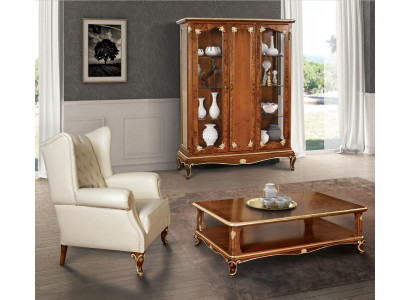 Classic Display case Furniture Living room set Wardrobe with Coffee table Display case Italy