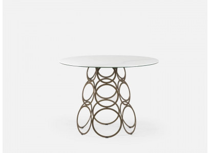 Dining room table Dining table Round kitchen table with metal table legs 100×100cm new