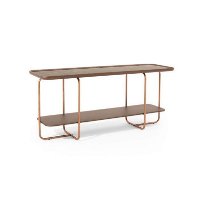 Modern Console table Gold Color with Porcelain Worktop Stylish