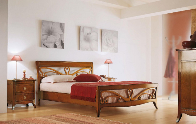 Bed frame e bed frame White Design Classic Double bed Bed Luxury Beds Wood